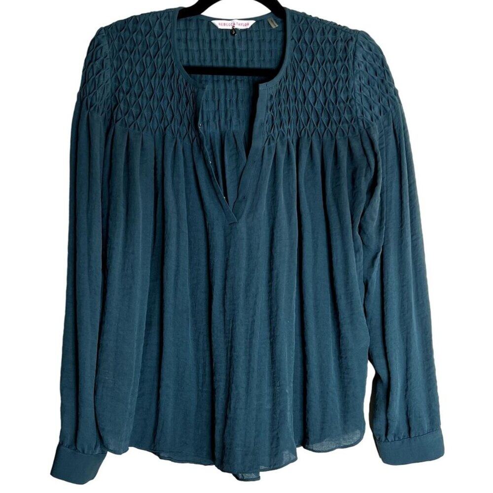 Rebecca Taylor Blouse Top Shirt Women Size 4 Long Sleeve Casual Minimalist